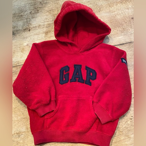 Vintage Baby Gap 3XL 3 Years Red 100%‎ Polyester Hoodie W/Pouch